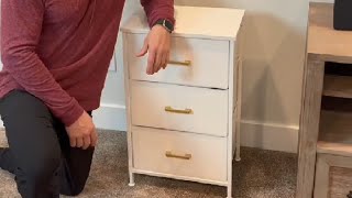 Dresser for Bedroom, Nightstand with 3 Drawers, Fabric Kids Pink Dresser Review