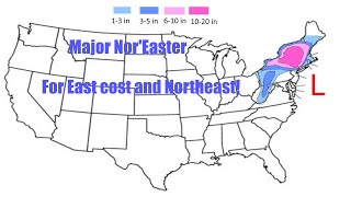 MAJOR Nor'Easter bringing heavy snow to the East Coast! Feet of snow likely!