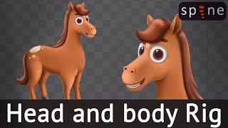 Rigging a horse  body and head | face in Spine 2d | quadruped