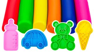 Learn Colors with 7 Play Doh Modelling Clay & Cookie Molds I Surprise Toys | Toddler Learning Video