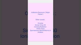 Mesothelioma - Causes/Exposure