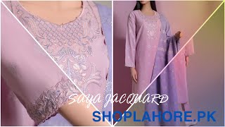 [NEW ARRIVAL] SAYA 3pcs unstitched embroidered jacquard lawn suit at discount Rs. 4200 pt-5