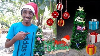 How to make a small christmas tree at home in malayalam...|| Table top christmas tree at home...