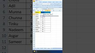 #shorts | #exceltutorial | How to show Pass/Fail in Excel