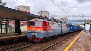 Электровоз ВЛ10У-123 с грузовым поездом на о.п. Сетунь (МЦД-1)