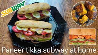 Subway sandwich |  Subway style paneer tikka sandwich at home | Ruchira