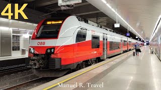 Train Ride with Rex 7 | 4K 60FPS |  Vienna International Airport to Wien Mitte - ÖBB