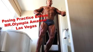 Classic Physique Posing practice before Mr Olympia Amateur Las Vegas Toby Woolley