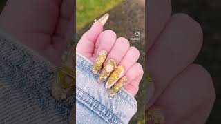 Golden junk nails ⭐️✨ #nailart #nails #2023 #golden