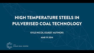 High temperature steels in pulverised coal technology | IEACCC Webinars