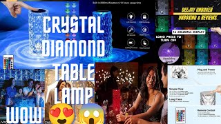 Crystal Diamond Table Lamp | USB Charged | 16 colors | 6 level brightness | MRP:₹1499/- Deal:₹499/-