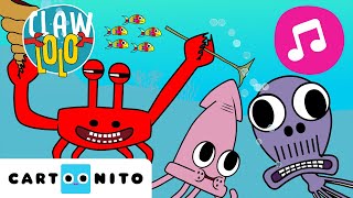 Toca a abanar, tubarão 🎵 Dança divertida com animais marinhos 🌊 | Clawlolo 🦀 | Cartoonito