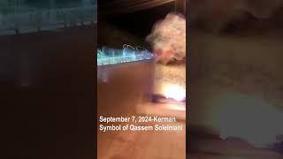 Protesters torch Qassem Soleimani symbol in Kerman | Iran protests