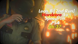 Resident Evil 2 Remake: Leon B Hardcore Mode PS4 Speedrun in 56:37 IGT