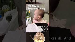 My 14m baby  tries ice-cream 🍦 for the first time!