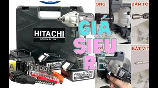 Máy Siết Bulong Hitachi 199v, Máy Bắn Bulong Động Cơ Không Chổi Than Đầu Bulong 2 Trong 1