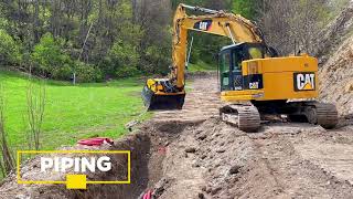 Securing Trenches with the MB Shaft Screener after Laying Artificial Snow Pipes