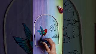 glass painting using glass colours 😍#glasspainting #shorts #youtubeshorts #trending