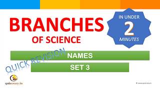 Names of Various Branches of Science - Set 3 | Quizcrazy.in