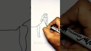 single line drawing😍😍 #art #short #youtubeshorts #love