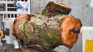 Wood turning // Turn a piece of yellow jackfruit wood into useful objects for your home