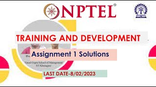 Nptel Training and Development | Humanity | Week 1 Assignment Solutions | Last Date- 08/02/2023