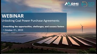 Webinar: Unlocking Coal Power Purchase Agreements