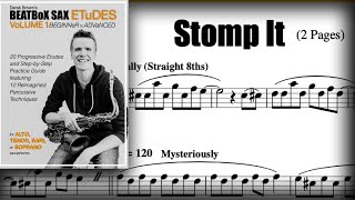 "Stomp It" alto sax solo - BEATBoX SAX ETuDES #14 - Derek Brown