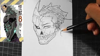 How To Draw KAIJU NO 8 With Half A HOBINO KAFKA Face || Step by step Easy