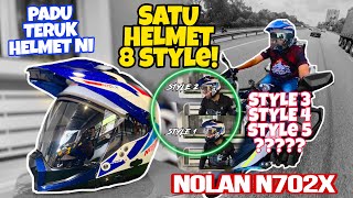 #889 HELMET ADVENTURE TERHENSEM! NOLAN N702X| 8 STYLE BOLEH BUAT!