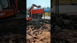 Backhoe vs Old Concrete Foundation: How To Load It Alone!