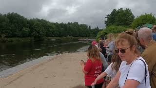 The biking rowers in the final winning the st roccos dragon boat race 2022