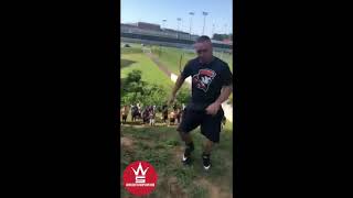 Players Vs. Coaches: Football Coach Gets Hit With The Hit Stick!