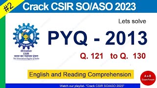 CSIR SO ASO 2023 | Previous Year Questions | General English | Part 2