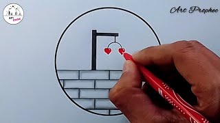 Circle Drawing - Beautiful Red Heart Drawing Easy❤️ - Beautiful Drawing