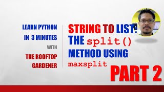 Python For Beginners in 3 Minutes | String split() Method maxsplit Parameter - Part 2