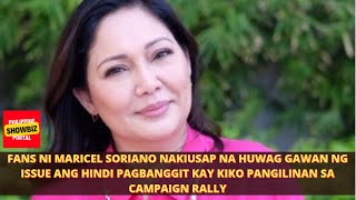 FANS NI MARICEL SORIANO NAKIUSAP NA HUWAG GAWAN NG ISSUE ANG HINDI PAGBANGGIT KAY KIKO PANGILINAN