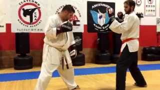 Shotokan Karate sparring technique for Kumite or Kickboxing