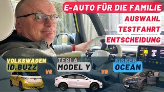 Das beste E-AUTO für unsere Familie: VW ID.BUZZ vs. TESLA MODEL Y vs. FISKER OCEAN