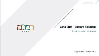 Convert an account into a vendor | Zoho CRM Solutions