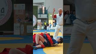 Barbare PKHAKADZE (GEO) was stornger than Jana KNEZEVIC (SRB) at the World Cadet #SAMBO Championship