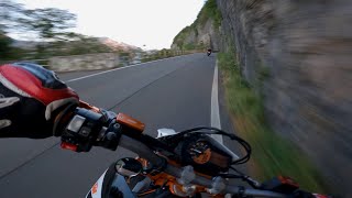 KTM 690 SMC R TOP Quality Onboard Exhaust Sound | Chasing MT-07 and CB500F