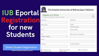 IUB E-Portal Registration for new students - IUB Online Registration on Eportal