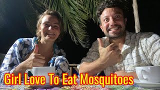 the hippie girl who eats Mosquitoes | the hippie girl loves mosquitoes