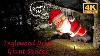 [4K] 🎅 Giant Inflatable Santas | Inglewood Drive Christmas Vibes | Toronto