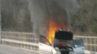 BMW M3 ON FIRE ON MOTORWAY!