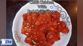 Chilli Chicken With Red Chilli Sauce 😋 | Chinese Style Recipe | By Sri Devi's Creativity ❤️