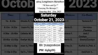 AA - SATURDAY OCT 21, 2023 / OLDTIMERS 50 YEARS AN UP MARATHON !