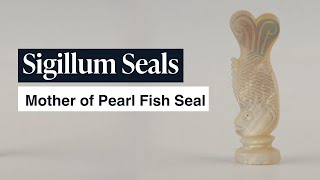 Italian Mother of Pearl Fish Desk Seal | Antique Seal Materials