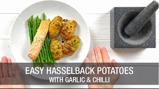 How To Make Easy Hasselback Potatoes with Garlic and Chilli